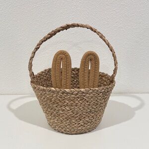 Woven Straw Bunny Ear Basket for Kids from target